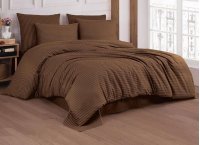 Постельное белье сатин страйп Cotton Shine - Kahve (Turkey), полуторный